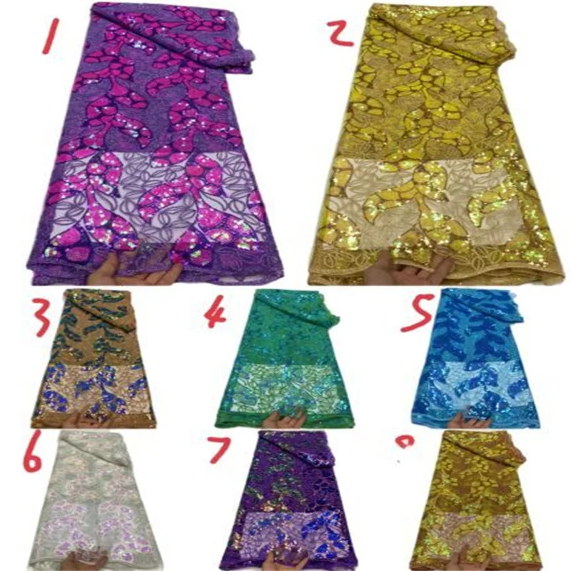 

Фиолетовая нигерийская сетчатая кружевная ткань, африканская Маленькая кружевная ткань с блестками, Высококачественная французская фотот...