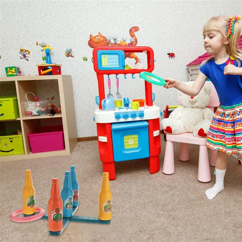 

1 Set Kids Ring Tossing Game Toy Throwing Ring Toy Interactive Bottle Ring Toy