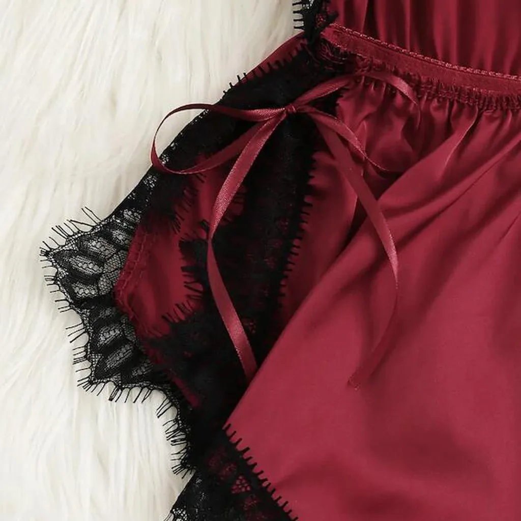 Стильная женская одежда для сна нижнее белье атласная гладкая мягкая