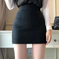 womens skirts solid color three color pencil skirt womens autumn and winter high waist bodycon stretch skirt retro split thick