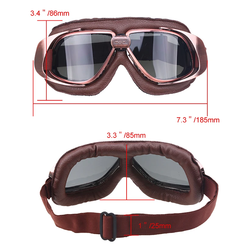 Posbay кожаная оправа прозрачные очки для мотоцикла лыжные скейты пилота