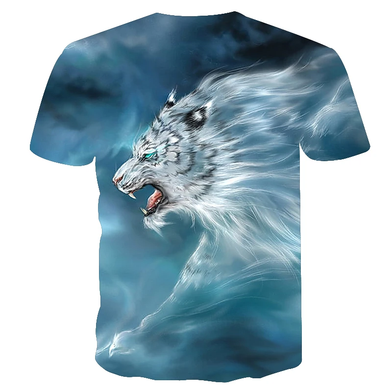 Мужская/Женская Футболка Harajuku с аниме футболка изображением льва тигра футболки