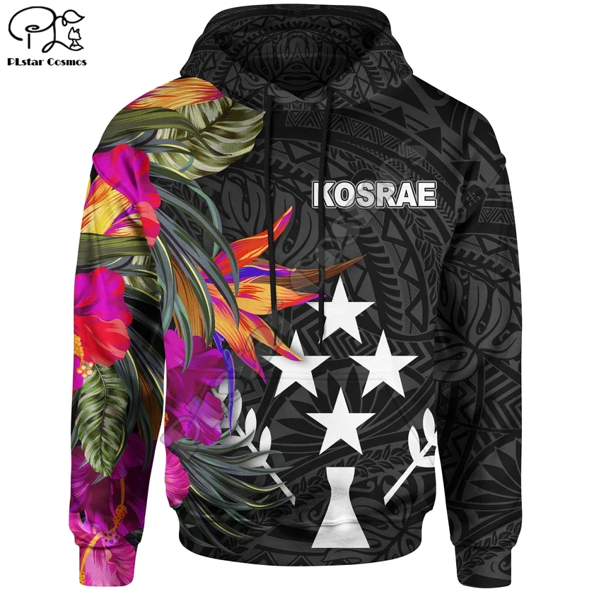 

PLstar Cosmos 3DPrint Tribal Culture Kosrae Polynesian Tropical Flower Hibiscus Harajuku Streetwear Funny Unisex Zip Hoodies-a17