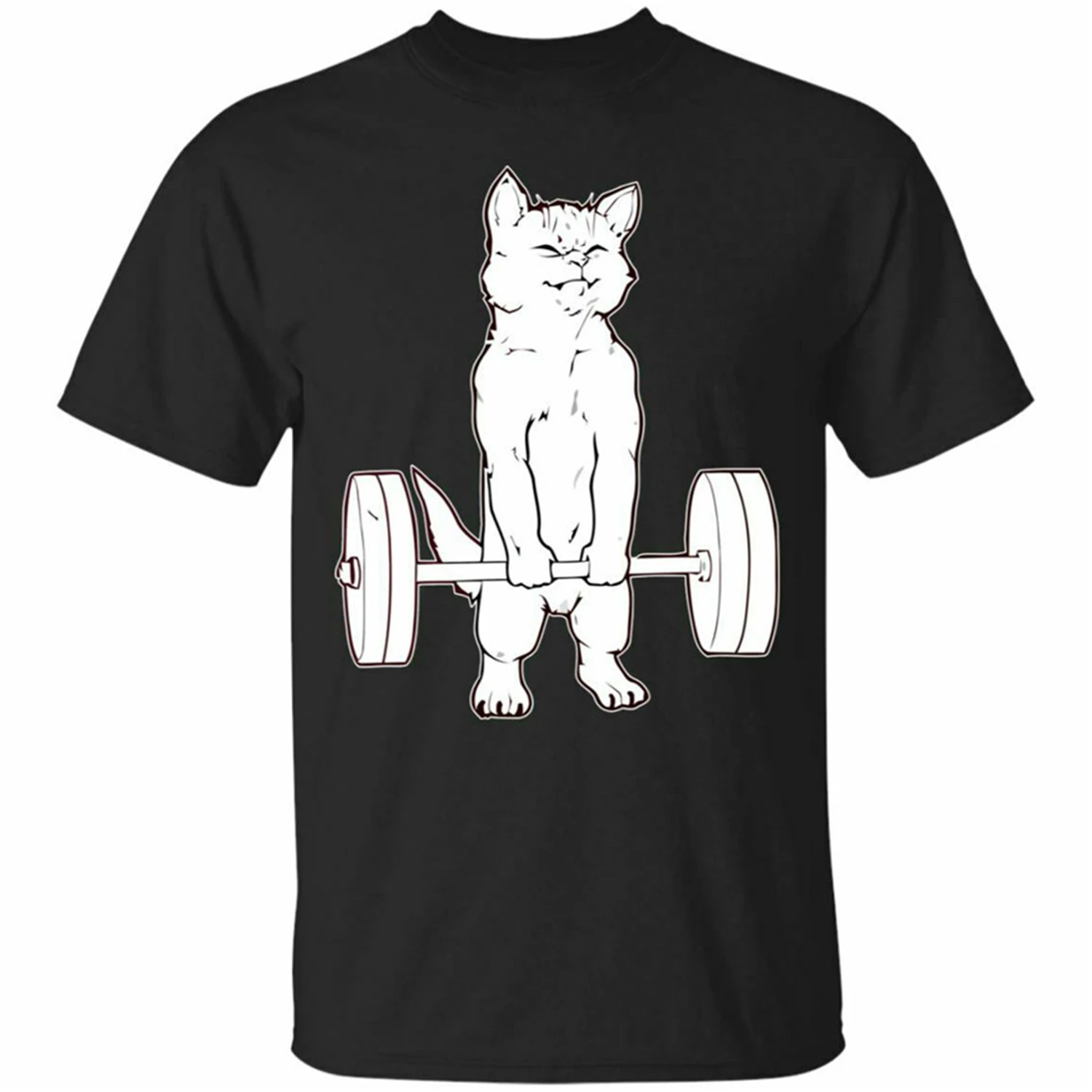 Черная темно-синяя футболка с котиком Deadlift пауэрлифтинг для мужчин лучшие