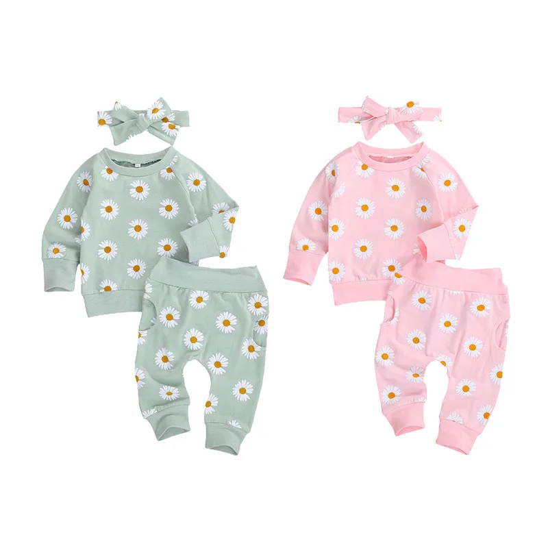 Осенняя одежда для новорожденных девочек топы с длинными рукавами и принтом