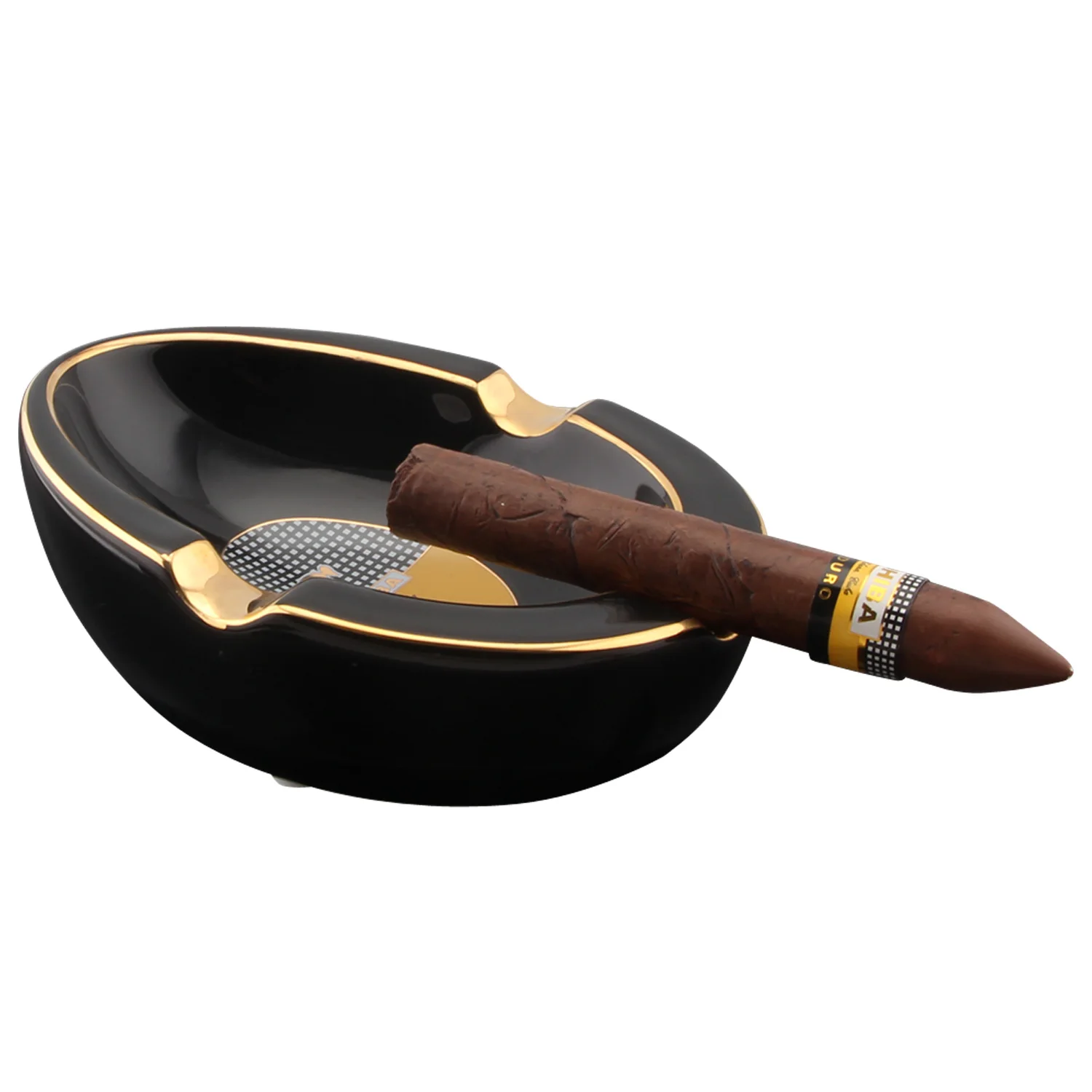 Круглая пепельница для сигар COHIBA портативный керамический держатель подставка