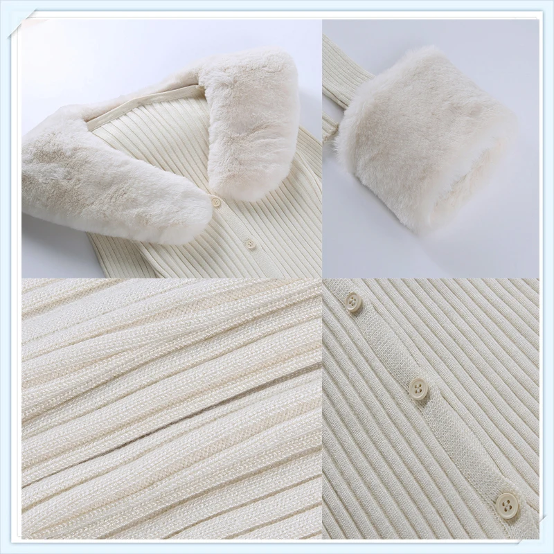 Женский трикотажный кардиган с V-образным вырезом и длинным рукавом |