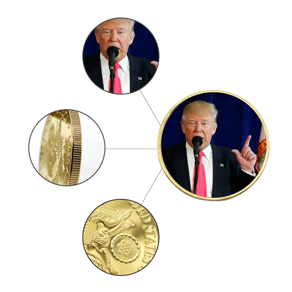 

Donald President 2020 Trump Commemorative Coin Plated Gold Great America Challenge Silver Us Coins
