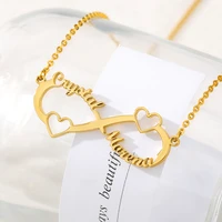 stainless steel custom infinity name necklace pendant women personalized gold color heart mobius band choker anniversary gifts