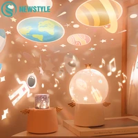 starry sky projector night light music box angle led lamp chargeable rotate universe ocaen colorful flashing star kids baby gift