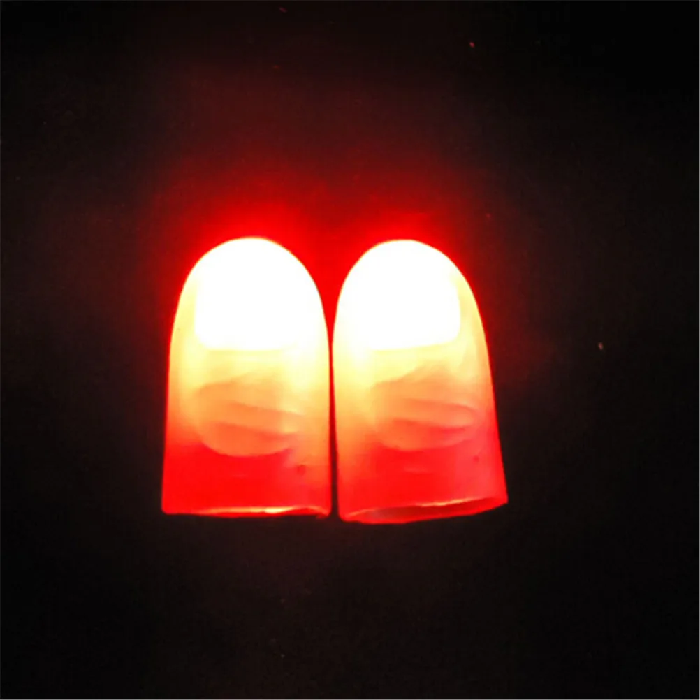 

2Pcs Funny Novelty LED Light Flashing Fingers Kids Amazing Children Luminous Gifts Magic Trick Props Fantastic Glow Toys Random