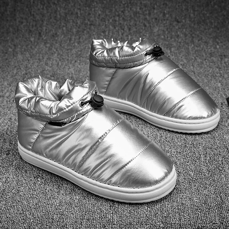 

Hot Sale Cheap Men Winter Shoes Ankle Boots Couple Warm Home Shoes Men Comfortable With Fur Slip-on Shoes Casual Loafers for Men