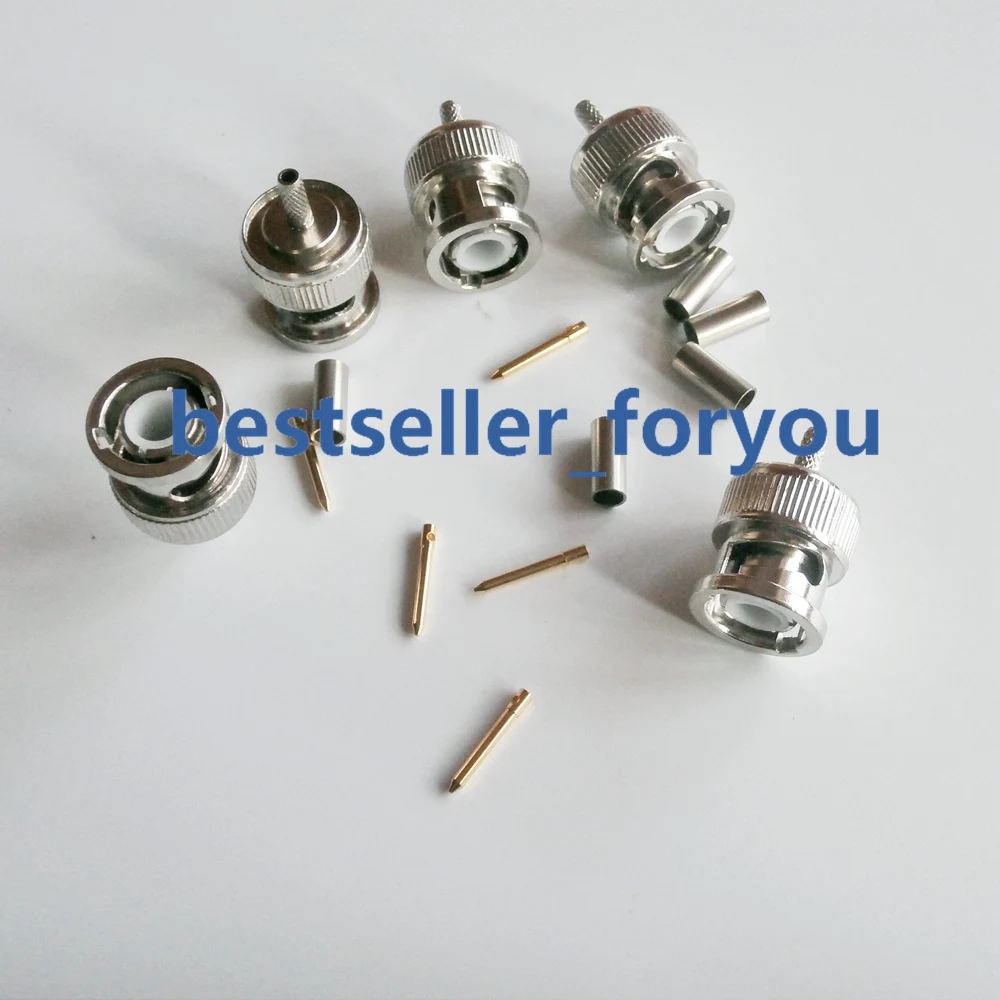 

BNC Male Q9 Plug RF Coax Connector Crimp RG316,RG174,LMR100 Straight Nickelplated NEW Wholesale