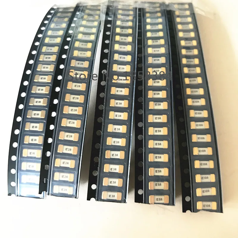 5 значений * 20 шт. (каждый) = 100 шт./лот комплект предохранителей SMD 1808 1A 2A 3A 5A