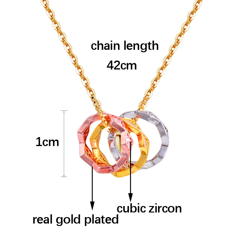 

SINLEERY Geometric Circle Pendant Necklace Gold Silver Color Chain Cubic Zirconia Choker Necklace Women Jewelry XL814 SSP