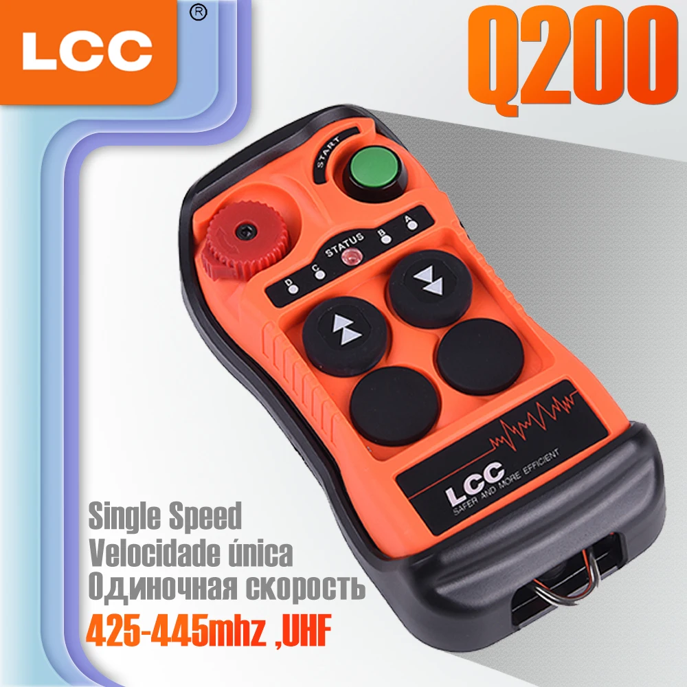 

LCC Q200 Crane Control 2 Button Single Speed Firmly Wireless Industrial Remote Control Electric Hoist Concrete Truck Controller