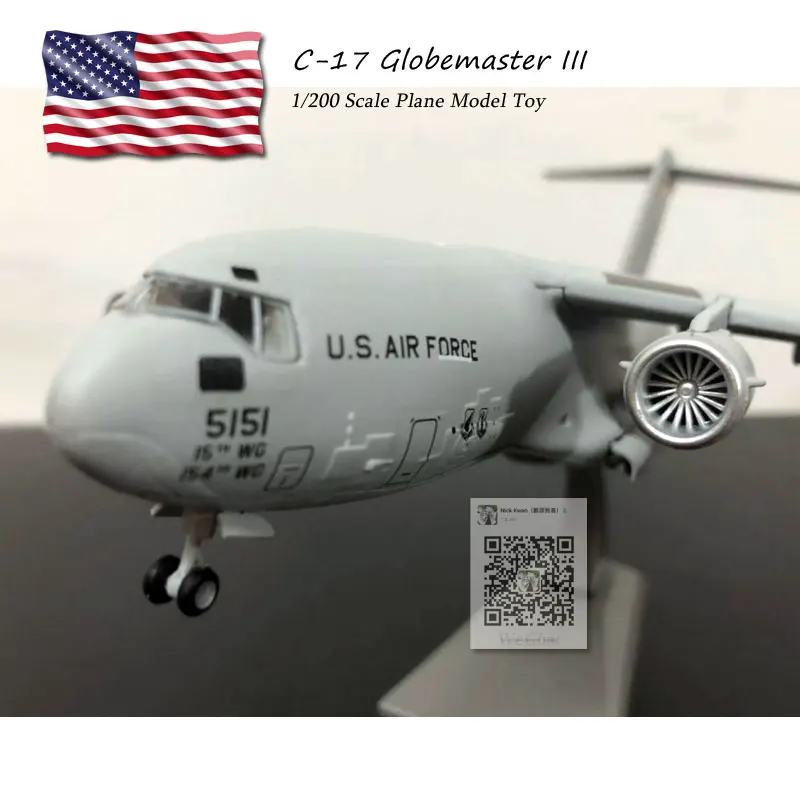 WLTK 1/200 весы C-17 Globemaster III Strategic и Tactical Airlifter литой под давлением металлический армейский самолет модель игрушка для коллекции