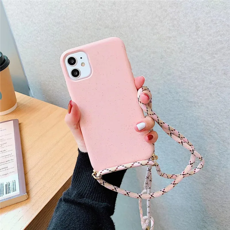 Модный чехол для телефона с ремешком iphone 11 Pro Max ожерелье шнур Ремешки веревкой