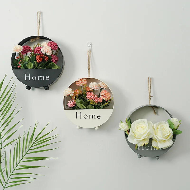 

Nordic decorative pendant wall creative bedroom room trinkets basket wall plant pot wall indoor
