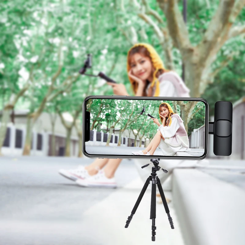 wireless lavalier microphone portable audio video recording mini microphone for iphone android live game phone microphone free global shipping