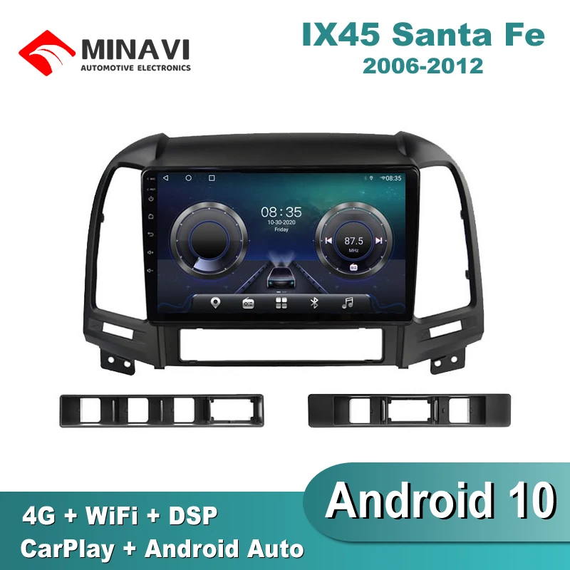 9 'ɽSP Android 10 HYUNDAI Santafe/IX45 2006-2010/2011/2012 автомобильный радиоприемник мультимедиа