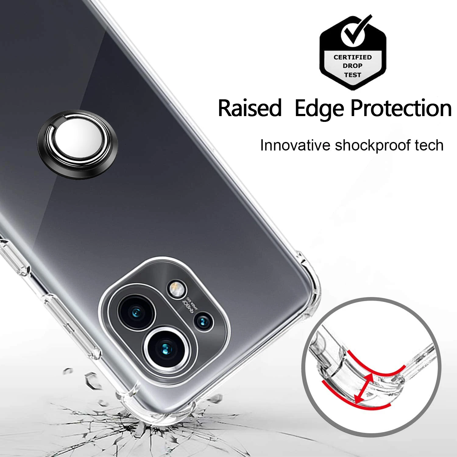 for xiaomi 13 xiaomi12 Ring Case on Xiaomi 11 Lite 5G NE Silicone Cover for xiaomi 12T pro mi 11t pro xiaomi 12 pro Shockproof Case xiaomi 12 lite coque xiomi 13 lite Full Protection Cover xiaomi 12x