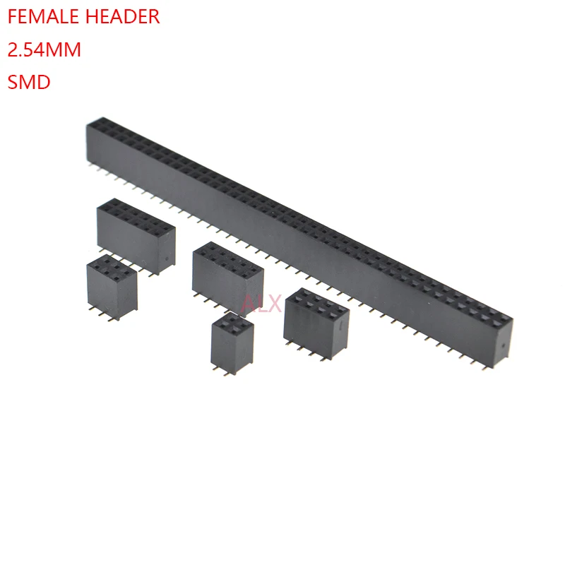 2/10 шт SMD SMT 2*2/3/4/5/6/7/8/9/10/12/16/20/40/ PIN двухрядный Женский Заголовок 2 54 мм разъем для