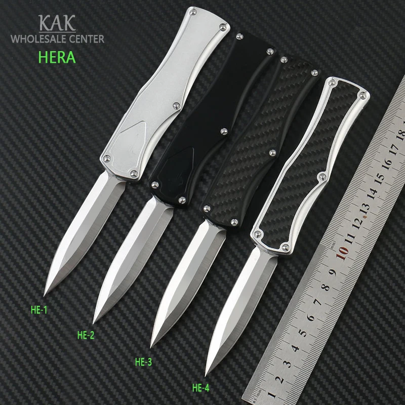 

KAK HERA Auto knife Combat tactical knife D2 steel T6-6061 aluminum alloy handle Outdoor camping EDC tools pocket knives
