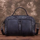 Сумка-тоут женская из натуральной воловьей кожи, с ручками сверху, винтажная