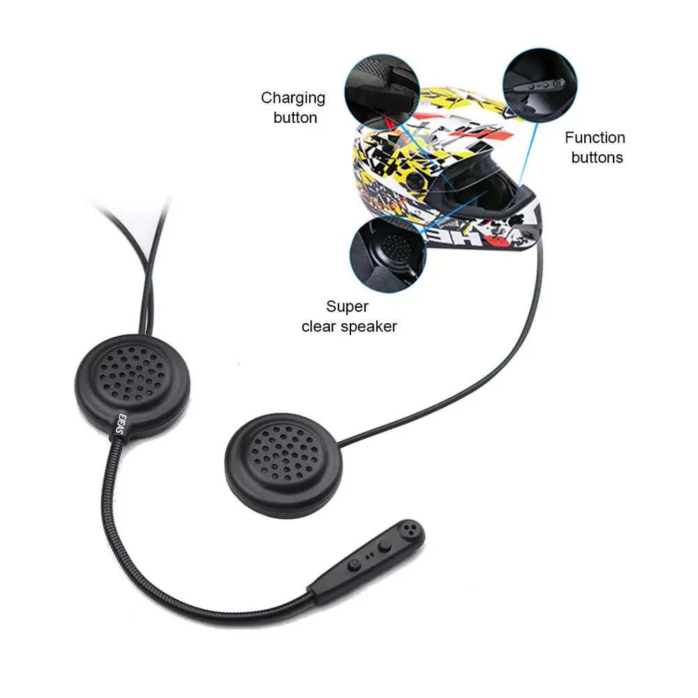 E1 мотоциклетный Bluetooth шлем гарнитуры Bluetooth 4,1 Беспроводной HD стерео звук для всех телефонов гарнитура динамик микрофон