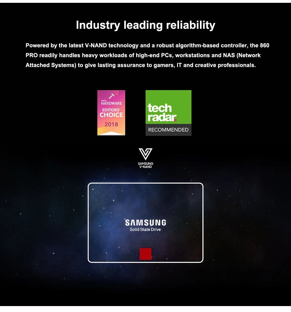 SAMSUNG SSD 860 PRO 256GB 512GB 1 ТБ Внутренний твердотельный диск HDD MLC SATA III 2,5 дюйма для ноутбука