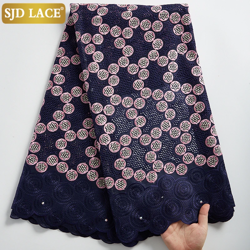 

SJD LACE African Cotton Lace Fabric New Designed Swiss Voile Lace In Switzerland High Quality Embroidery Laces For Wedding A2301