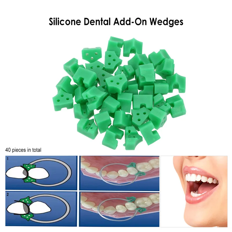 

40pcs Silicone Add-On Wedges Dental Rubber TOR VM Delta Ring Tine Silicone Dental Wedges Rubber Dental Material No 1.861