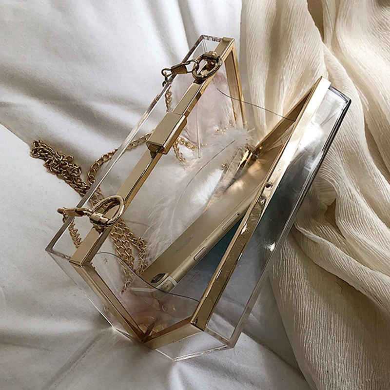 

Acrylic Clear Purse Cute Transparent Crossbody Bag Fashion High Quality Shoulder Bag Evening Party Bag Women Bag