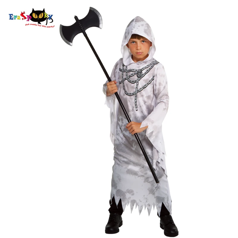 Страшный дьявол жнец косплей женский халат призрака костюм на Хэллоуин для