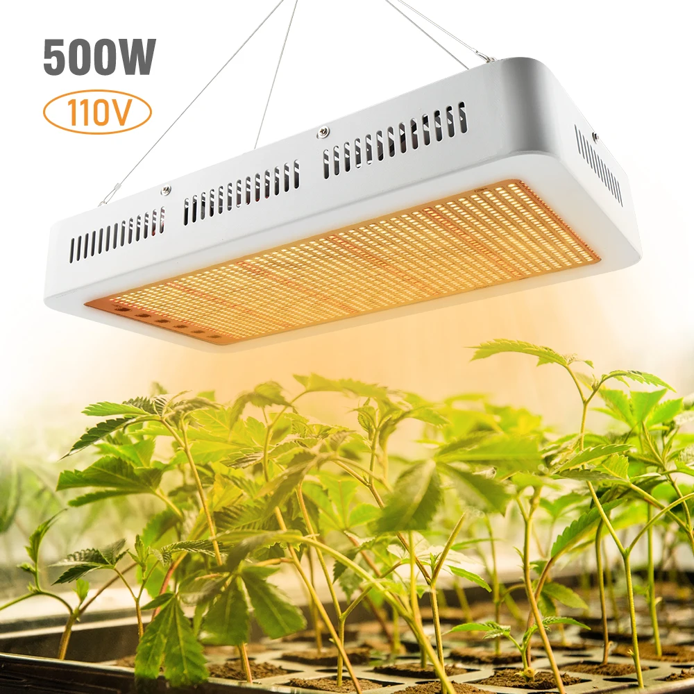 X 500W LED Grow Light Panel Full Spectrum 110V Lighting Bulbs Phytolamp For Indoor Plants Greenhouse Vegetable Grow Tent