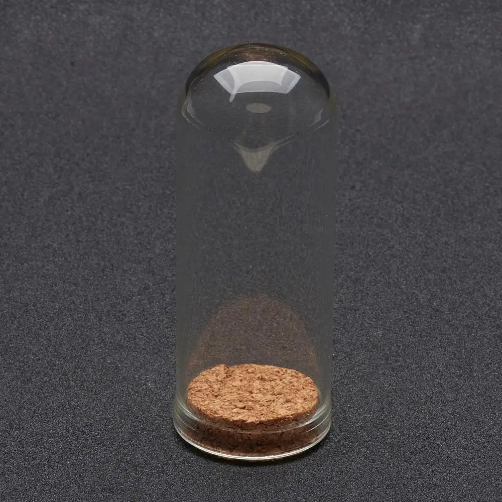 100pcs Clear Glass Dome Cloche Cover Bell Jar with Cork Base For Jewelry Beads Container Dried Flower Display Decoration