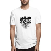 houston grown skyline roots graphic tee mens short sleeve t shirt cotton funny tops