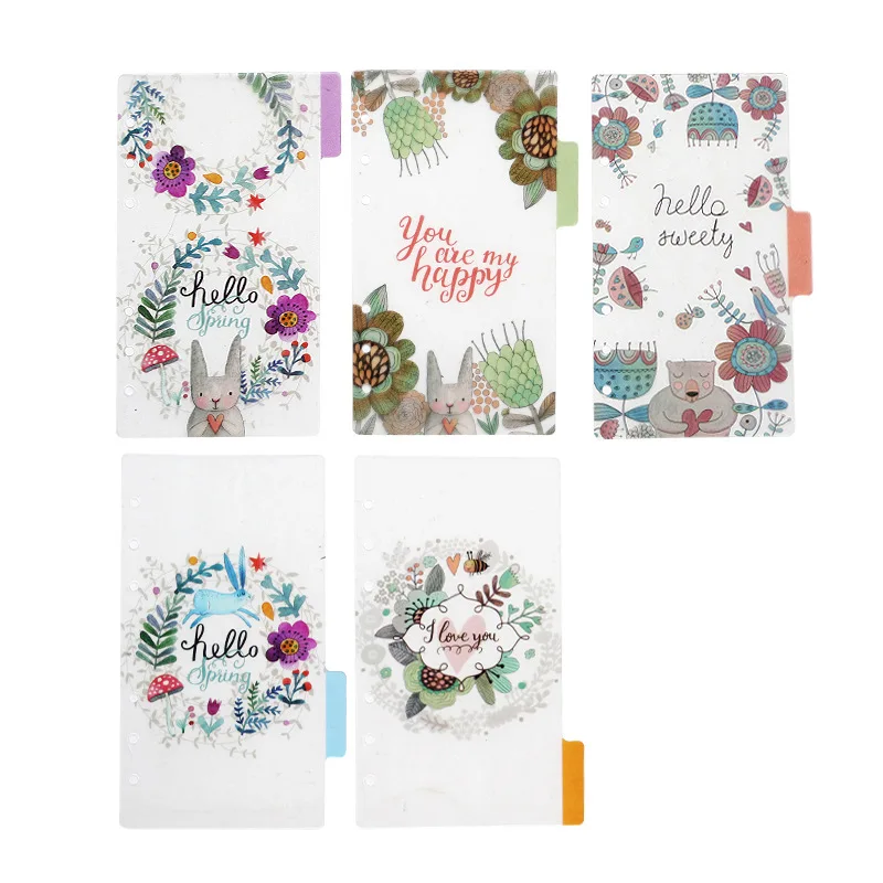 5pcs/set A6 Notebook Journal Agenda Index Divider Spiral Inner Paper Loose Leaf Stationery Office School Supplies | Канцтовары для