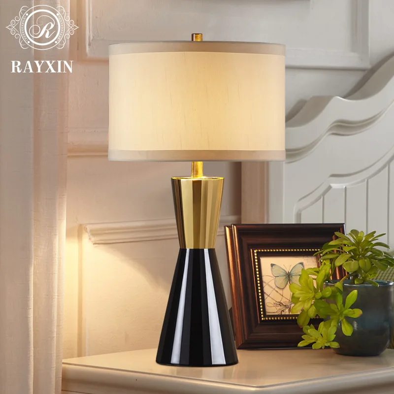 Роскошный пост-современный американский стиль Черная настольная лампа для