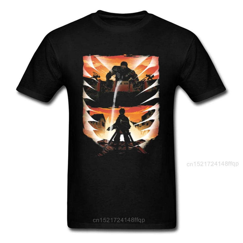 Футболка мужская классическая черная с логотипом атака на Титанов|Мужские