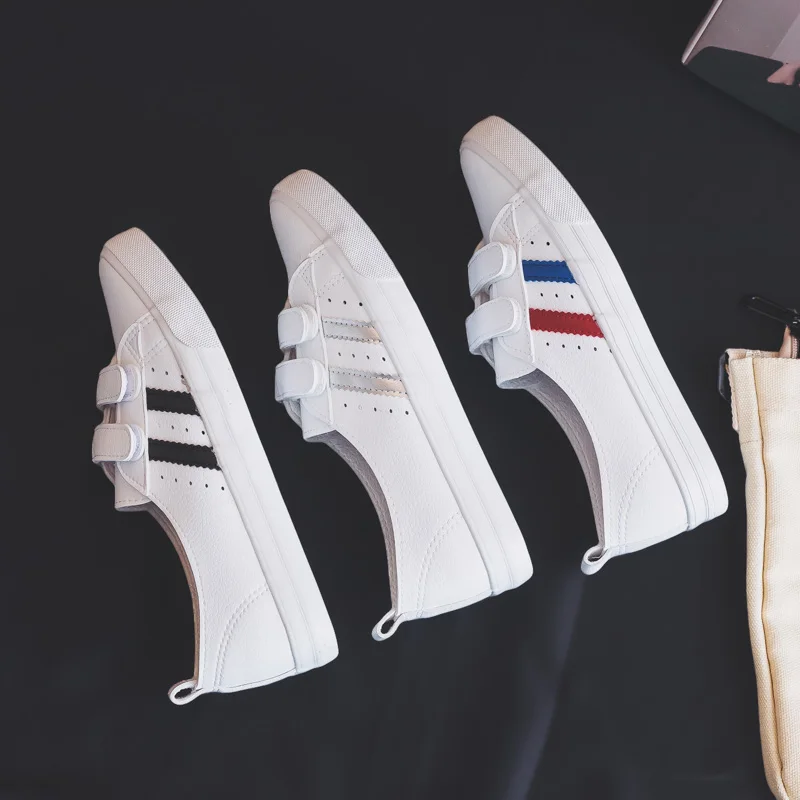 

2021 New Women Loafers Fashion Sneakers Woman Casual Slip-on Shoes Ladies Classics Off White Shoes Female Breathable PU Leather