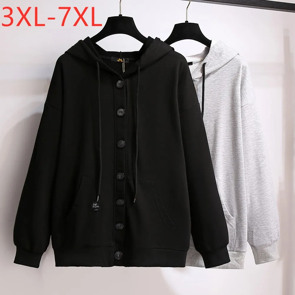 Женская толстовка с капюшоном черная или серая хлопковая куртка на пуговицах