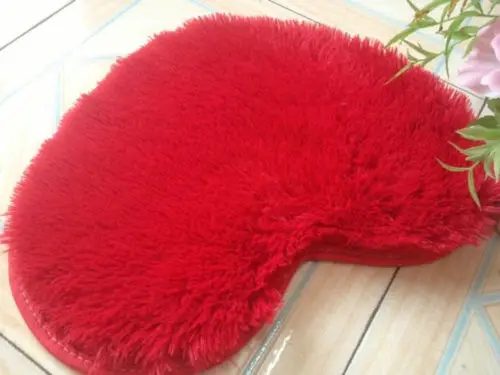 Fast Heart Shaped Shaggy Fluffy Rugs Anti-Skid Area Rug Carpet Home Bedroom Floor Mat | Дом и сад