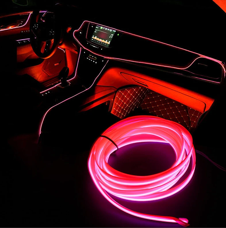 

Cool Car Wire LED Light Interior Ambient LED Strip Neon Lighting Garland Wire Rope Tube Decoration Flexible Tube Colors Auto