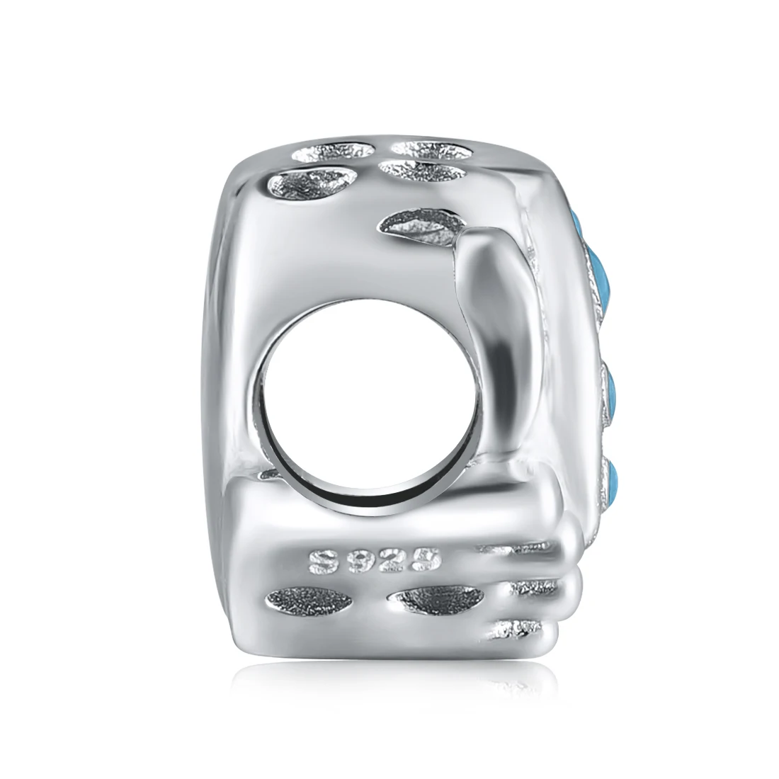 Женские шармы-бусины из серебра 925 пробы с синей бабочкой | Украшения и аксессуары