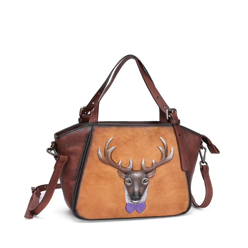 Женская сумка мессенджер из воловьей кожи в стиле ретро|Сумки с ручками| |