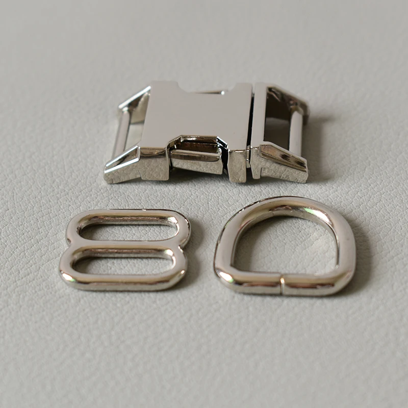 Traje 100 (hebilla de Metal anillos + juego de anillos + 8 D)(15mm) hebilla de Metal de aleaci&oacute;n de Zinc fabricantes para mochila Diy collares para mascotas hebillas de liberaci&oacute;n-5