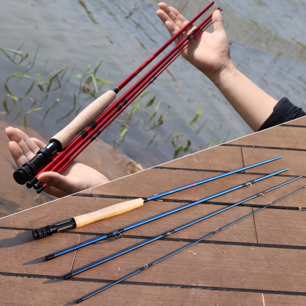

Sougayialng 2.7M Fly Rod 4 Sections Hard Fly Fishing Rod 8.86FT #5/6 High Carbon Fiber Fly Fishing Rod Fishing Tacke De Pesca