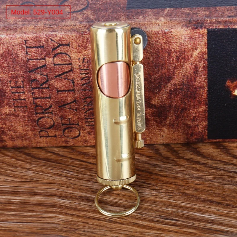 

Vintage Metal Oil Flame Kerosene Lighters Trench Gasoline Cigarette Fire Lighter Key Chains for Outdoor Military Tools Dad Gift
